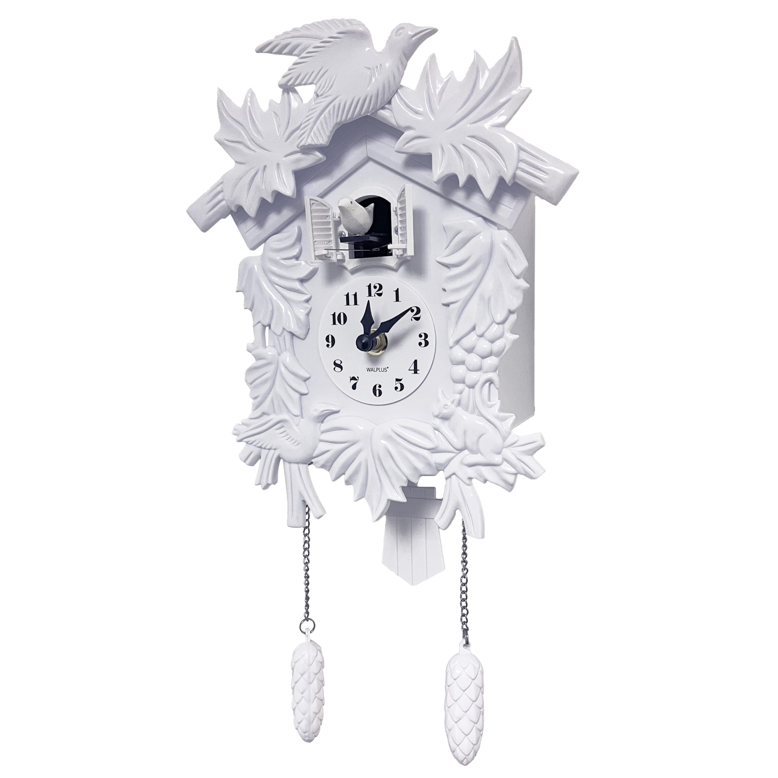 WALPLUS White Vintage Cuckoo Clock | Antique Style Pendulum Wall Clock