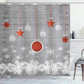 ABAKUHAUS Christmas Shower Curtain – Waterproof Fabric Decor with Hooks