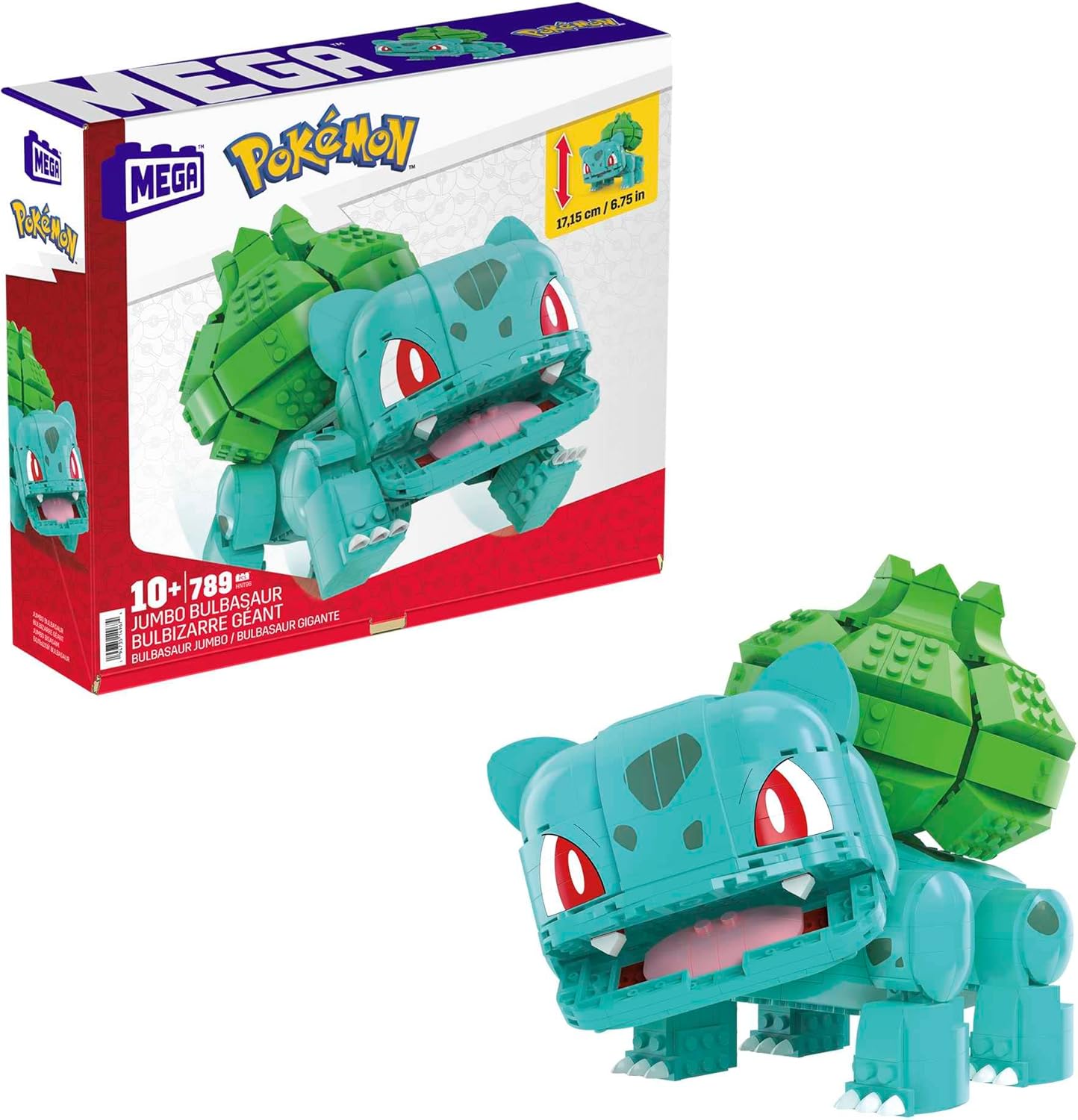 MEGA Pokemon Jumbo Bulbasaur Building Set – 355-Piece Articulated Toy