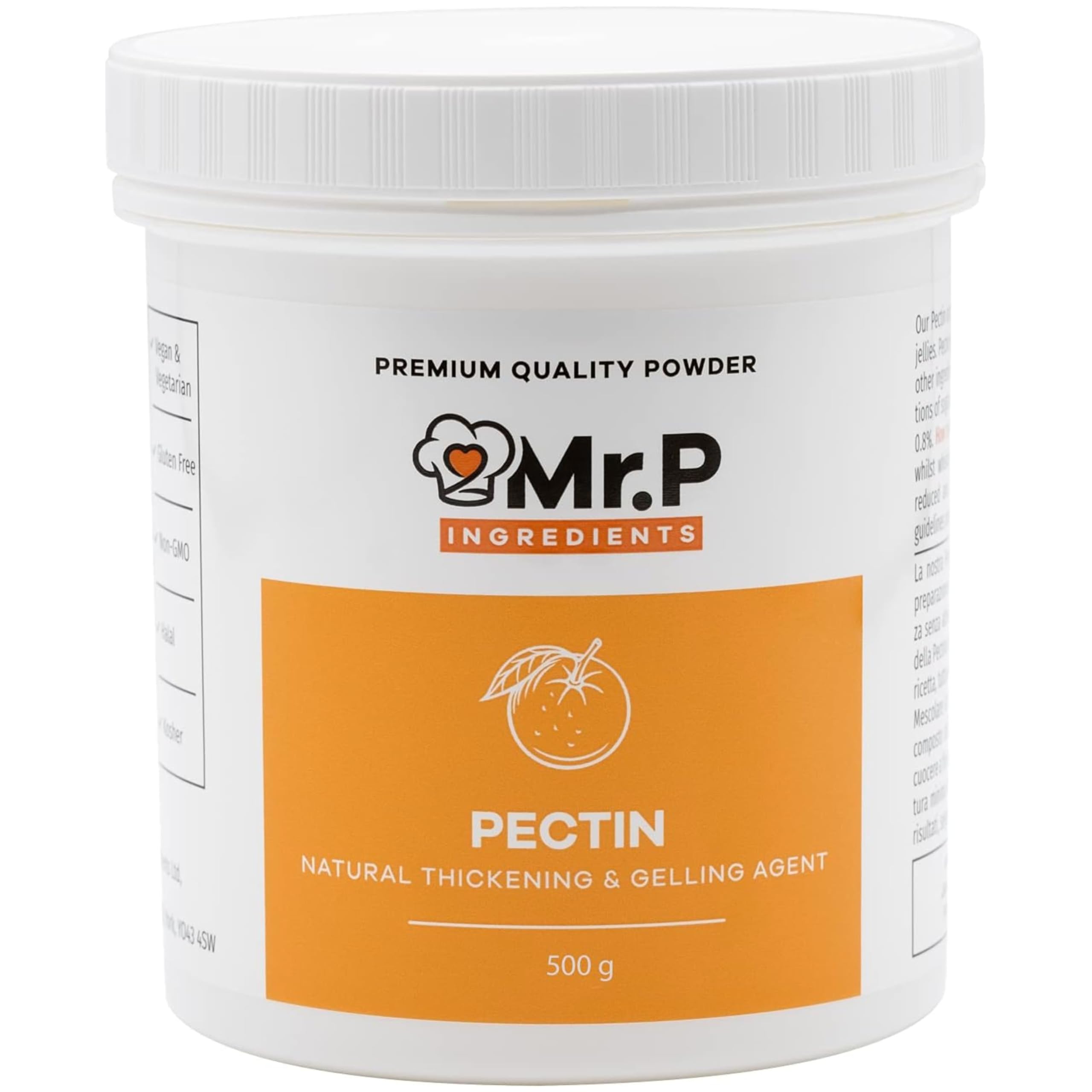 Mr.P Ingredients Pectin NH Powder 500g – Vegan Gelling Agent for Jams