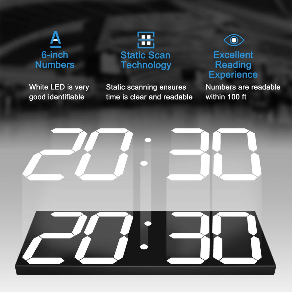 CHKOSDA Large Digital Wall Clock | 6" LED Display with Countdown Timer