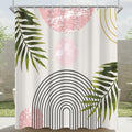 Lerores Pink Leaves Shower Curtain | 120x200cm Anti-Mould Polyester