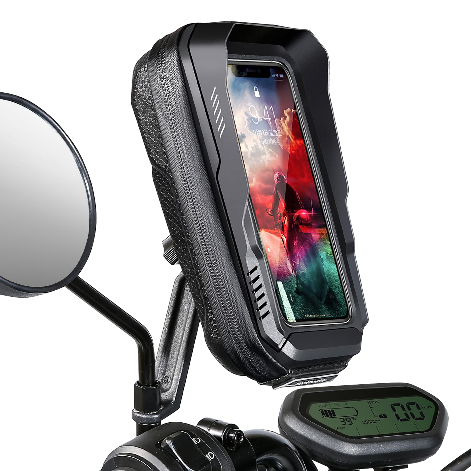 JUYANO Waterproof Motorbike Phone Holder – 360° Rotation Moped Mount