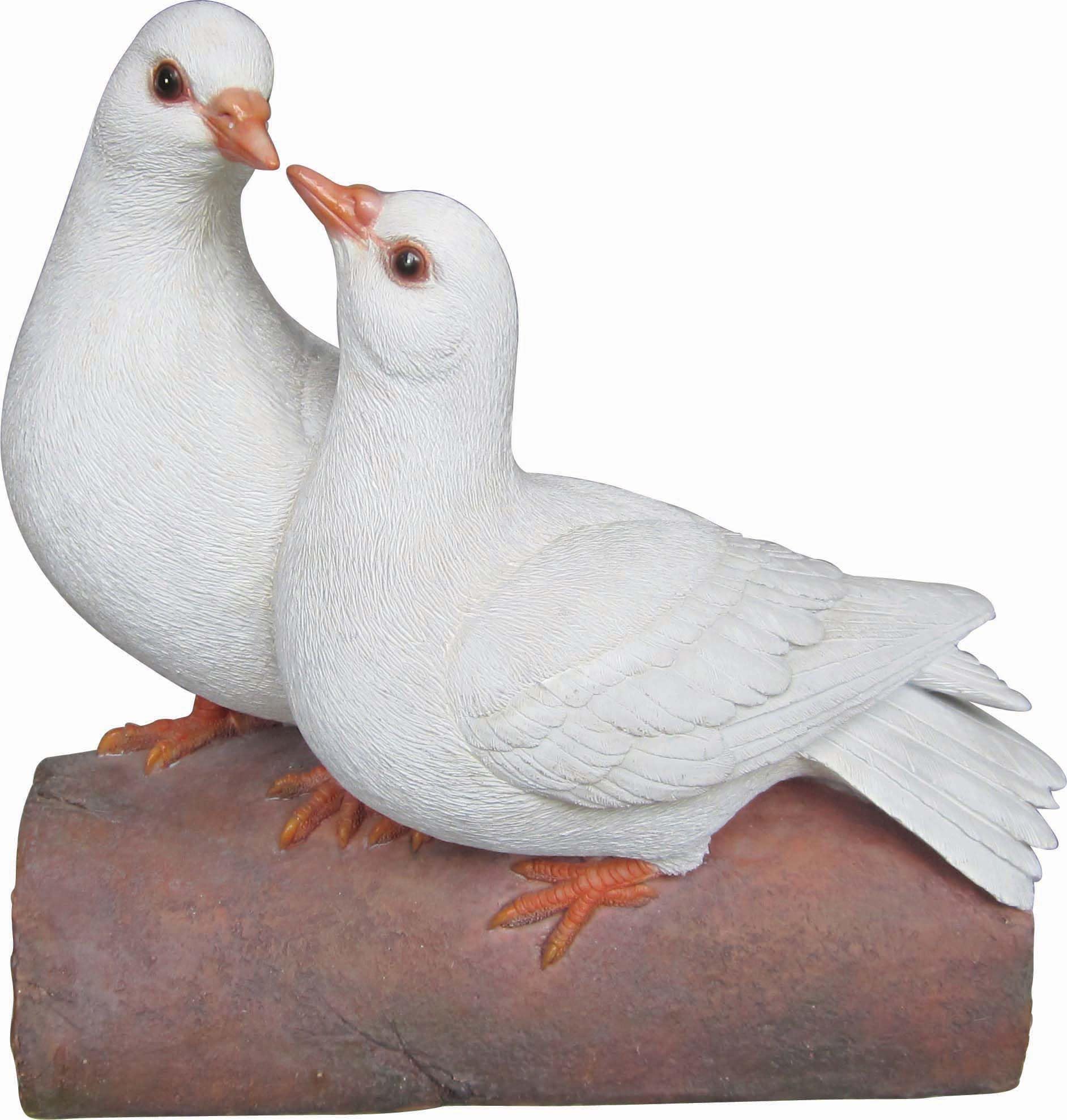 Vivid Arts Love Doves – White Resin Garden Ornament Bird Statue
