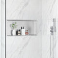 QEKE Stainless Steel Shower Niche – 60x30cm Brushed Nickel Recessed Shelf