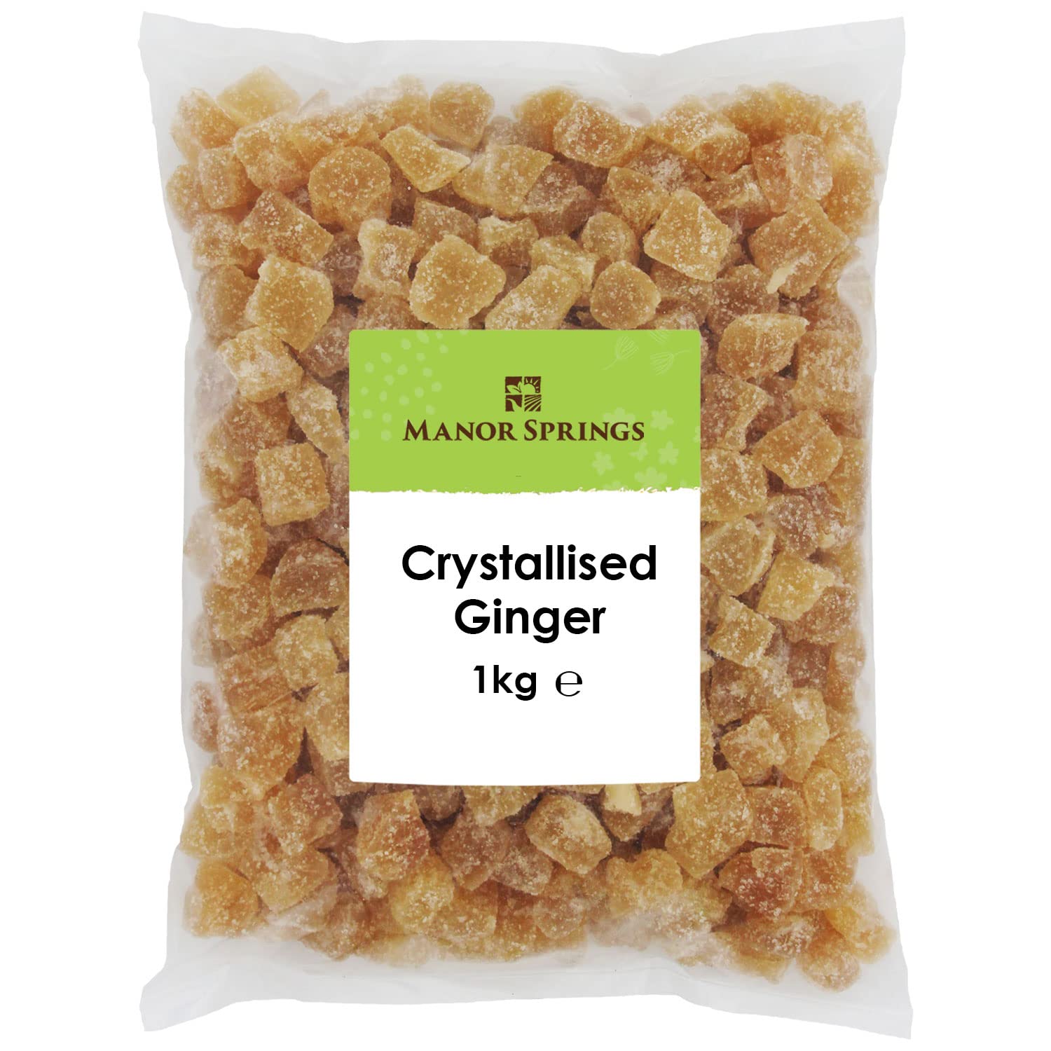 Manor Springs Crystallised Ginger – 1kg All Natural Vegan Ginger Chunks