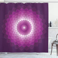 ABAKUHAUS Purple Carnation Flower Fabric Shower Curtain | 78 x 69 in
