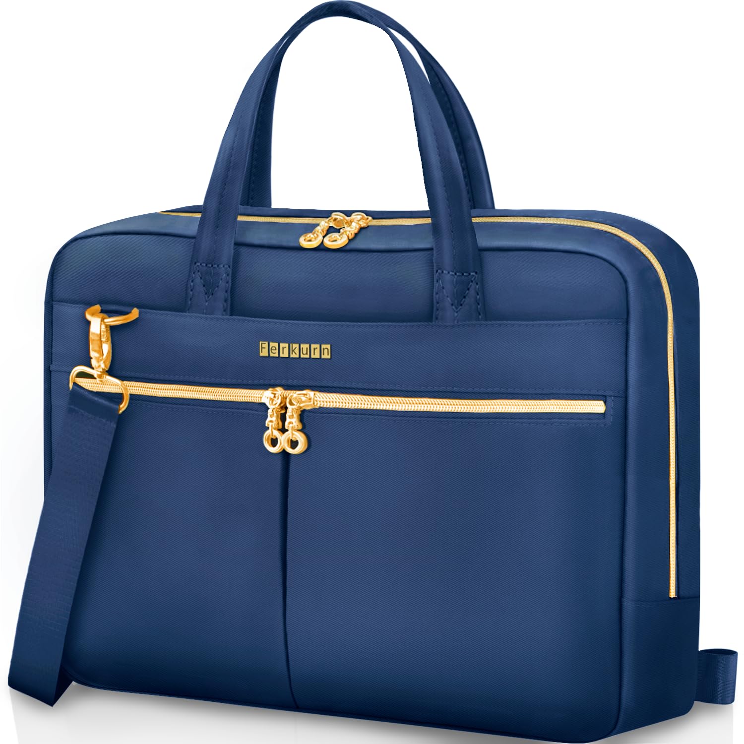 Ferkurn 15.6 Inch Laptop Messenger Bag | Blue Computer Briefcase Case