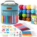 Knitiss Crochet Kit for Beginners: 14 Ergonomic Hooks & 16 Color Yarns