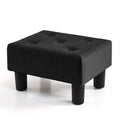 BRIAN & DANY Small Foot Stool, Velvet Footstool with Legs, Footstools for Living Room, Ottoman Footrest Extra Seating for Entryway, Black - image 1