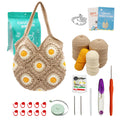 Uongeod Granny Square Crochet Kit for Beginners - Daisy Tote Bag DIY Set