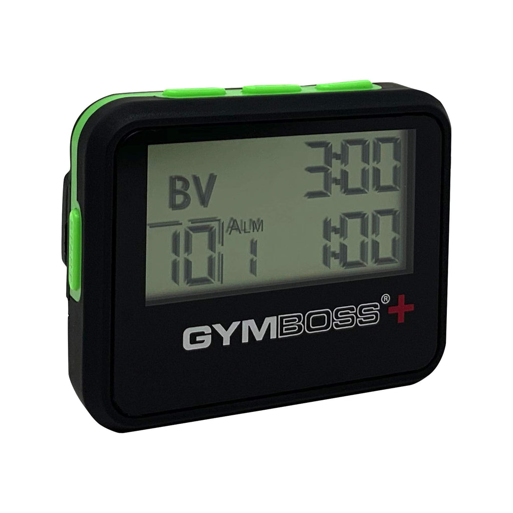 Gymboss PLUS Interval Timer and Watch Strap Bundle - Black/Green