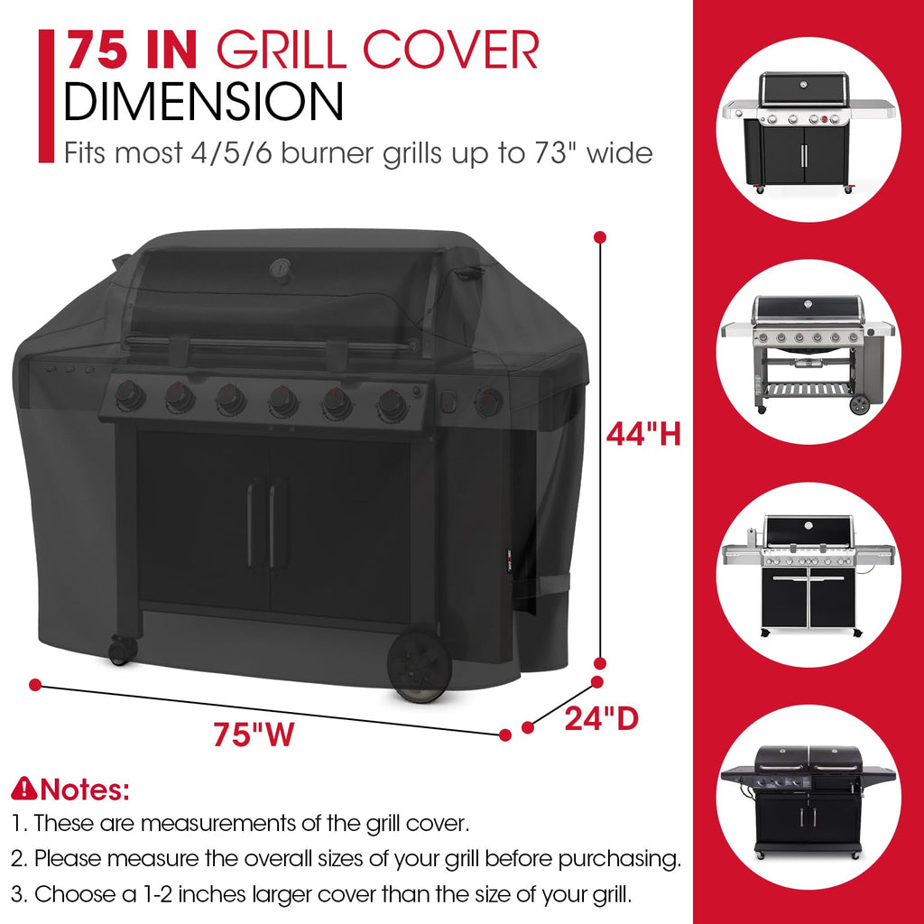 Unicook Heavy Duty Waterproof BBQ Grill Cover | UV Resistant Oxford Fabric
