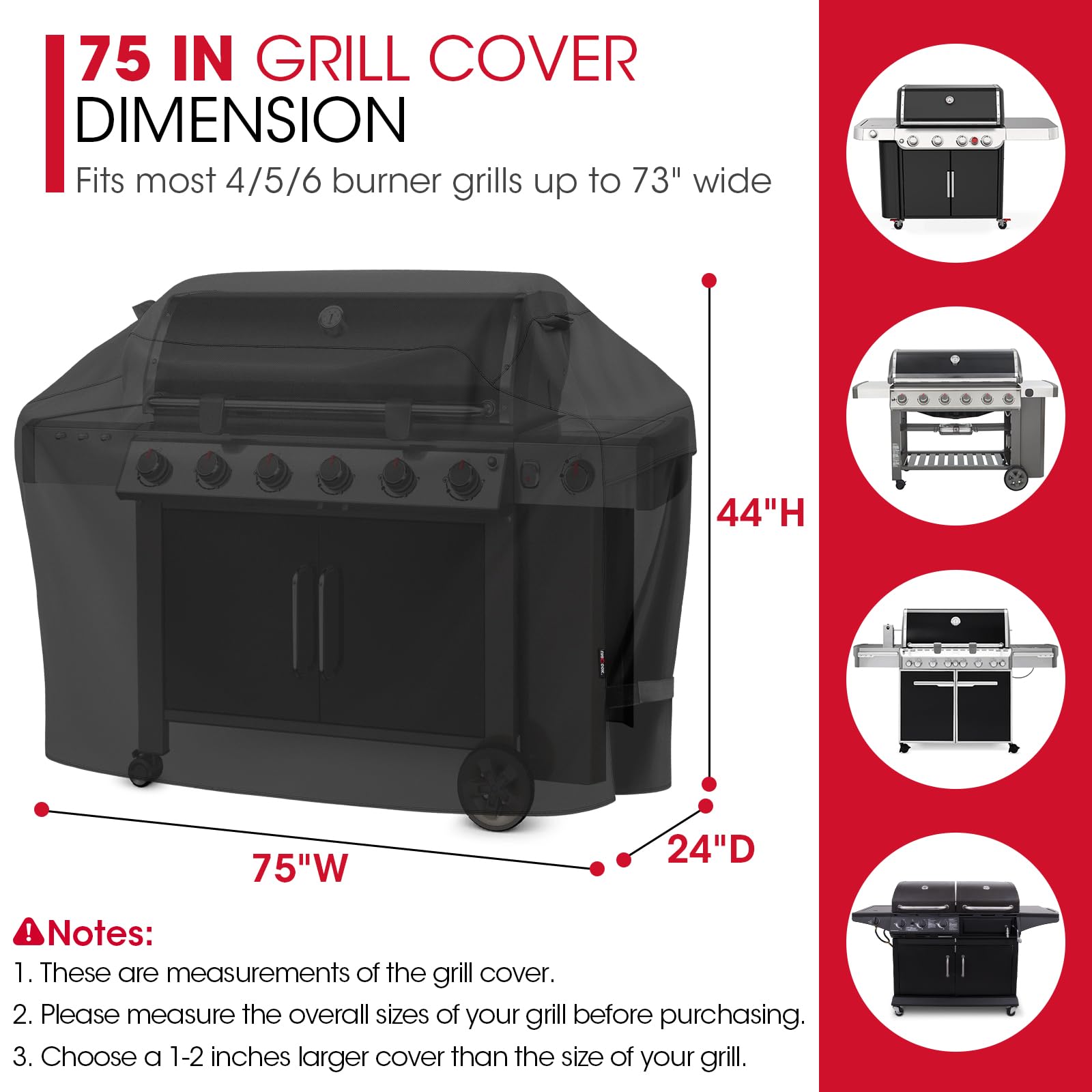 Unicook Heavy Duty Waterproof BBQ Grill Cover | UV Resistant Oxford Fabric