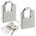 H&S Heavy Duty Waterproof Padlocks - 60mm High Security 2-Pack Set