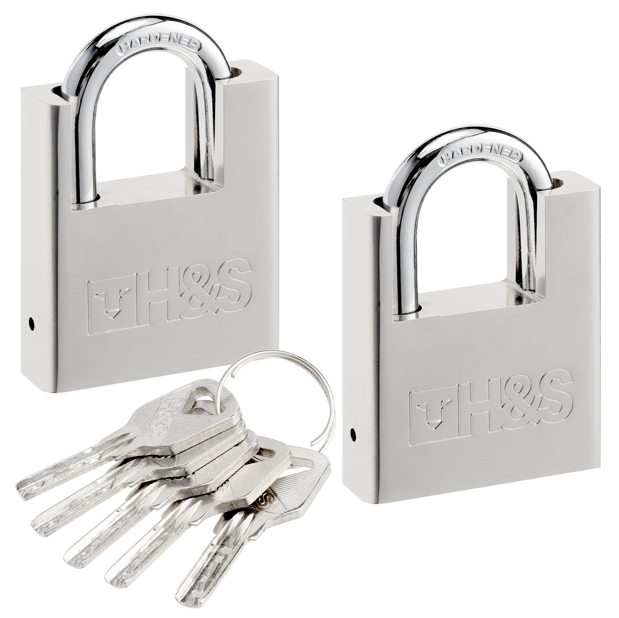 H&S Heavy Duty Waterproof Padlocks - 60mm High Security 2-Pack Set