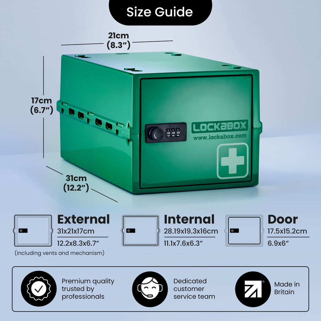 Lockabox One Medi Green | 10L Lockable Medicine Box with Combination Lock