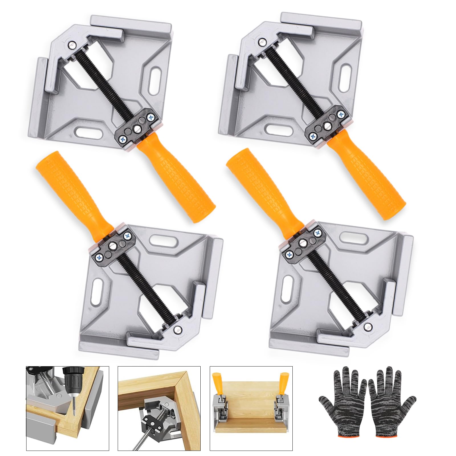 90 Degree Right Angle Corner Clamps - 4PC Aluminum Alloy