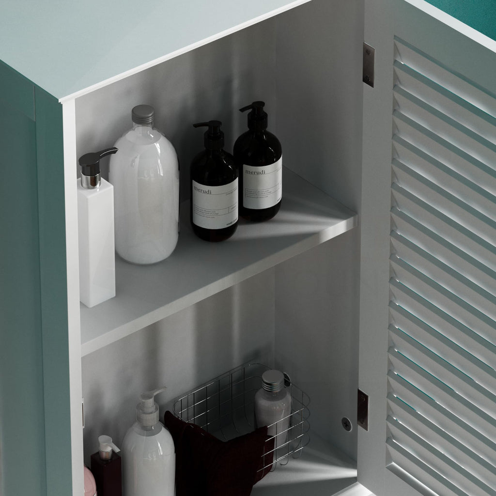 Bath Vida Bathroom Cabinet Single Door Shutter Wall Mounted Storage, White - image 5