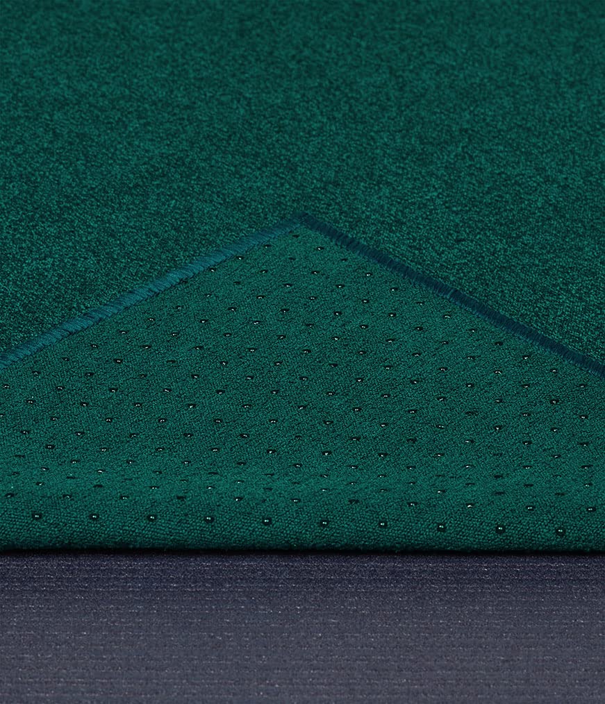 Manduka Yogitoes Non-Slip Hot Yoga Towel | Eco-Friendly, Deep Sea