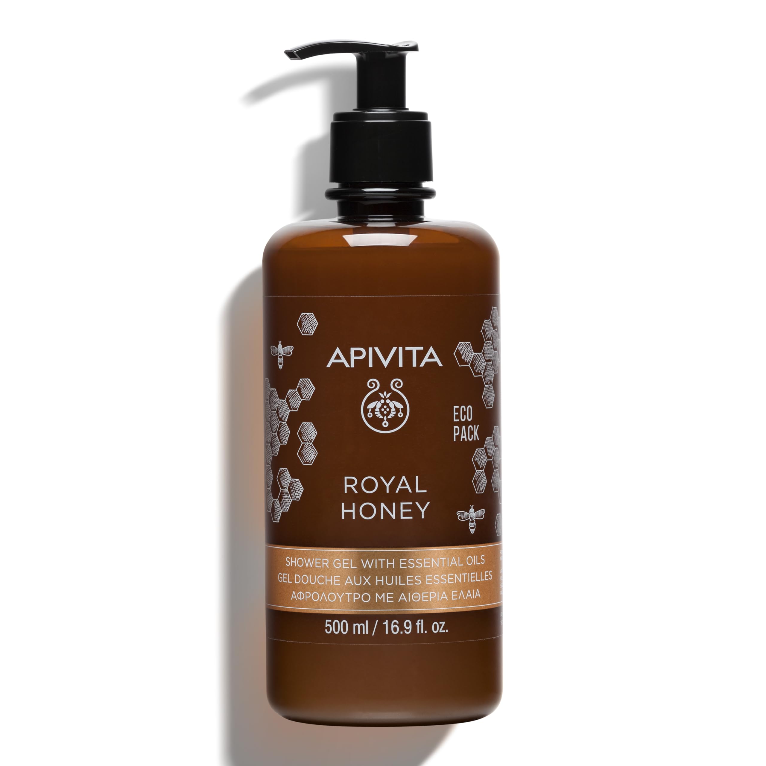 APIVITA Royal Honey Shower Gel | Moisturizing Body Wash for Dry Skin - 500ml