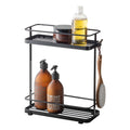 Yamazaki Tower Dispenser Rack – Black Steel Minimalist Shower Organizer