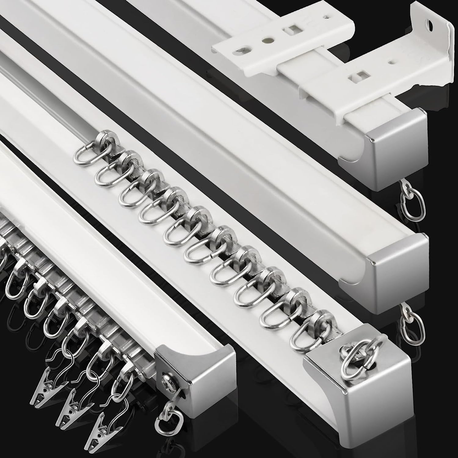 Jolof Store Aluminum Curtain Track – 15Ft Heavy Duty Ceiling & Wall Mount