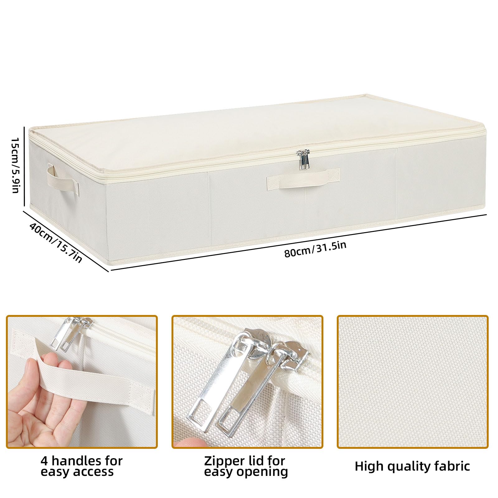 YheenLf Under Bed Storage Containers | Linen Clothes Organizers, 3-Pack