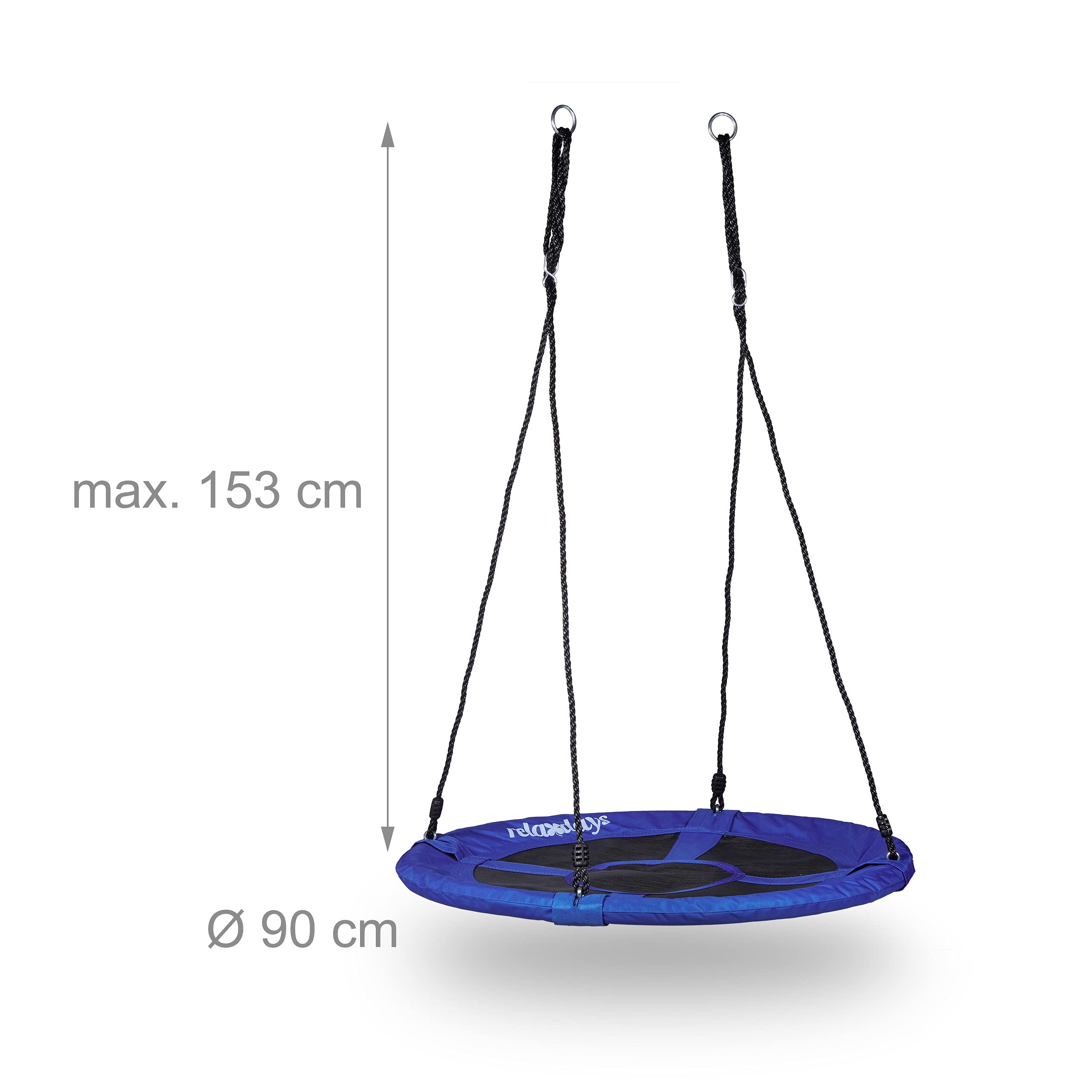 Relaxdays Round Nest Swing – Enclosed Padded Outdoor Seat, Dark Blue