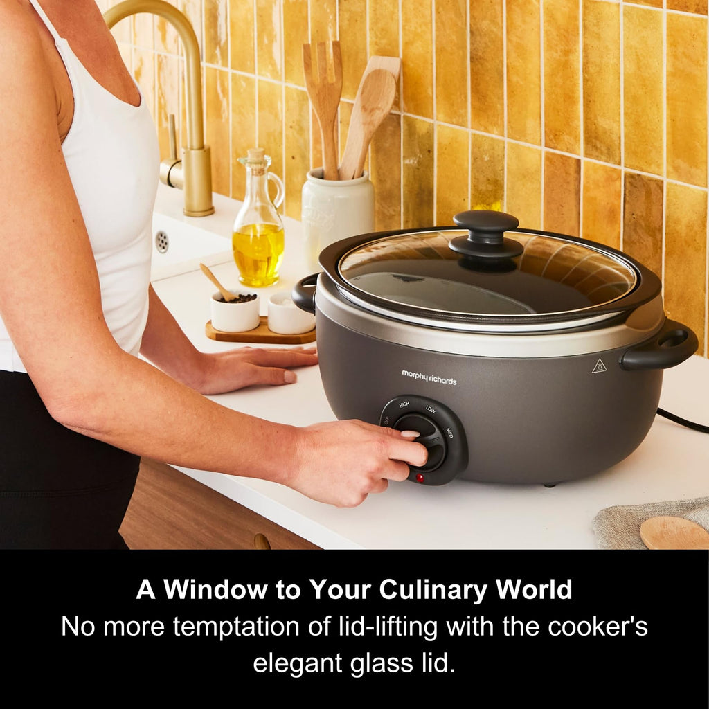 Morphy Richards 461022 Slow Cooker | 6.5L Hob-Proof Aluminium Pot