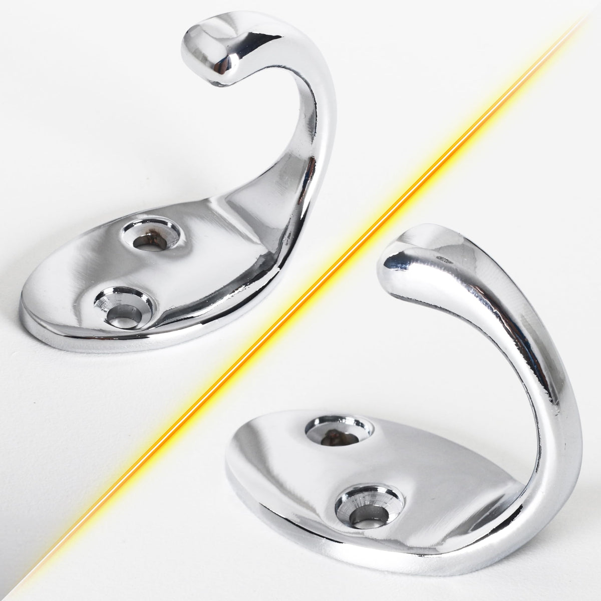 RICOO Modern Coat Hooks, MH014-S3, Set of 3 Wall Mounted Coat Rack in Sleek Silver - Premium Zinc Alloy Clothes Hooks for Wall - image 2