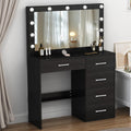 Buildonely Vanity Table with LED Mirror | 5 Drawers Modern Makeup Desk