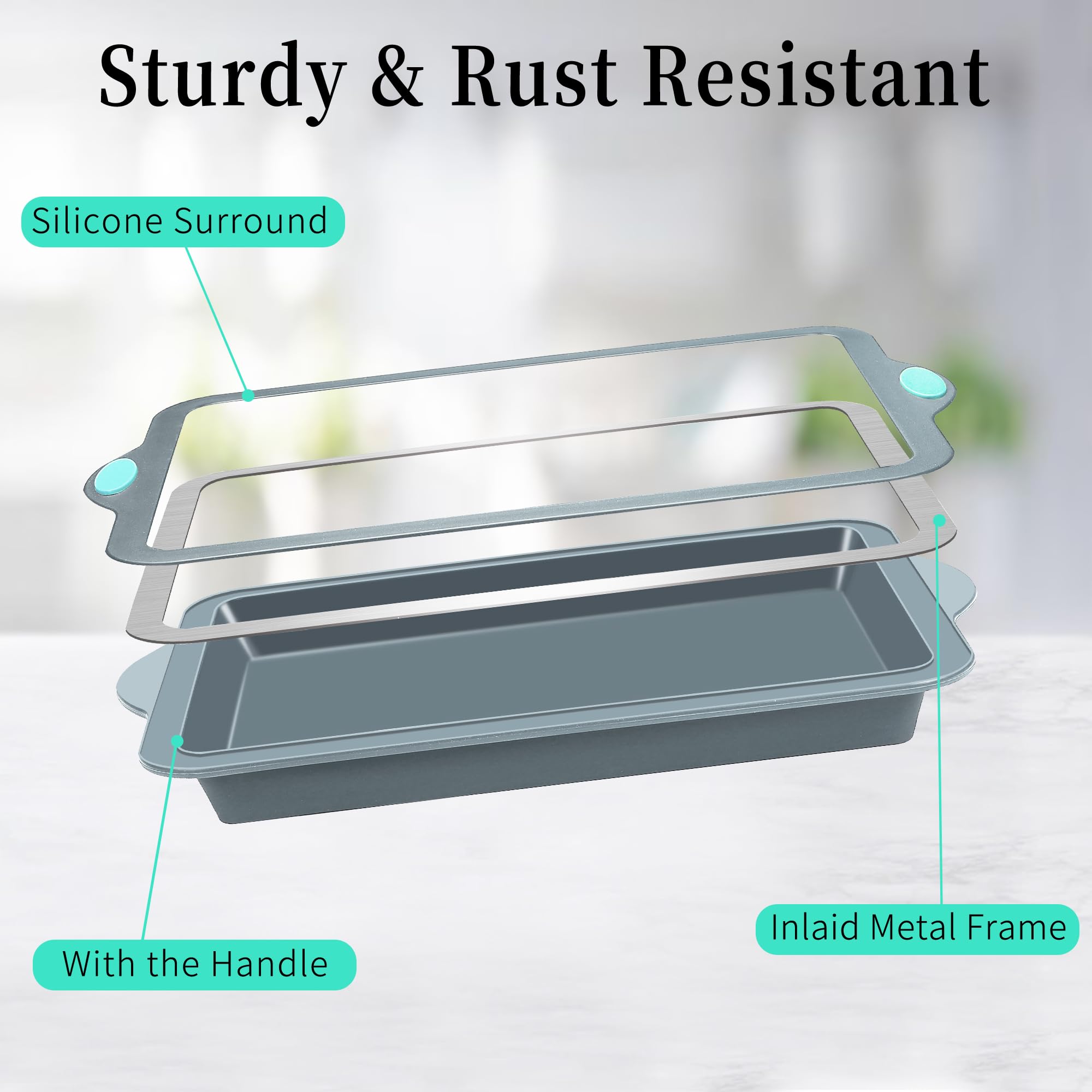 To encounter 4-Piece Silicone Bakeware Set with Metal Frame – Grey