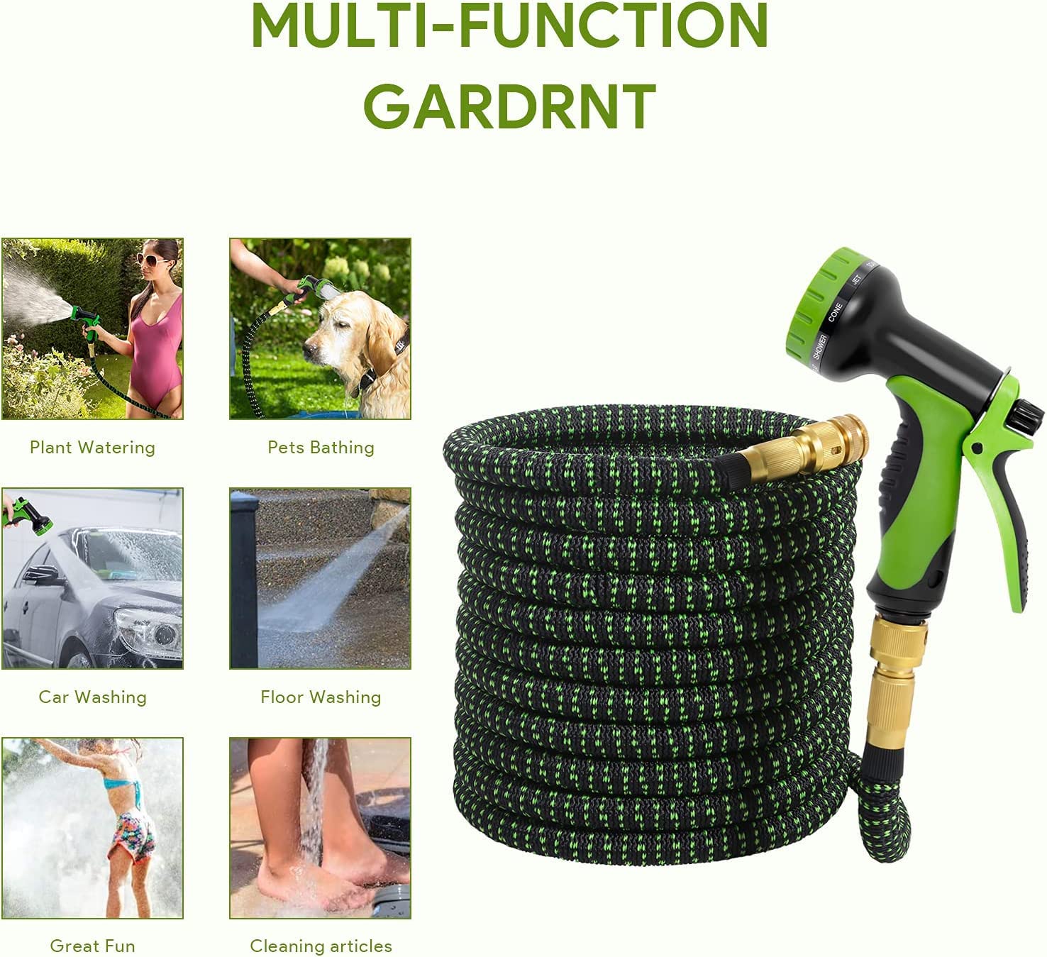 Jolof Store 75FT Expandable Garden Hose | Kink-Free Flexible Water Hose