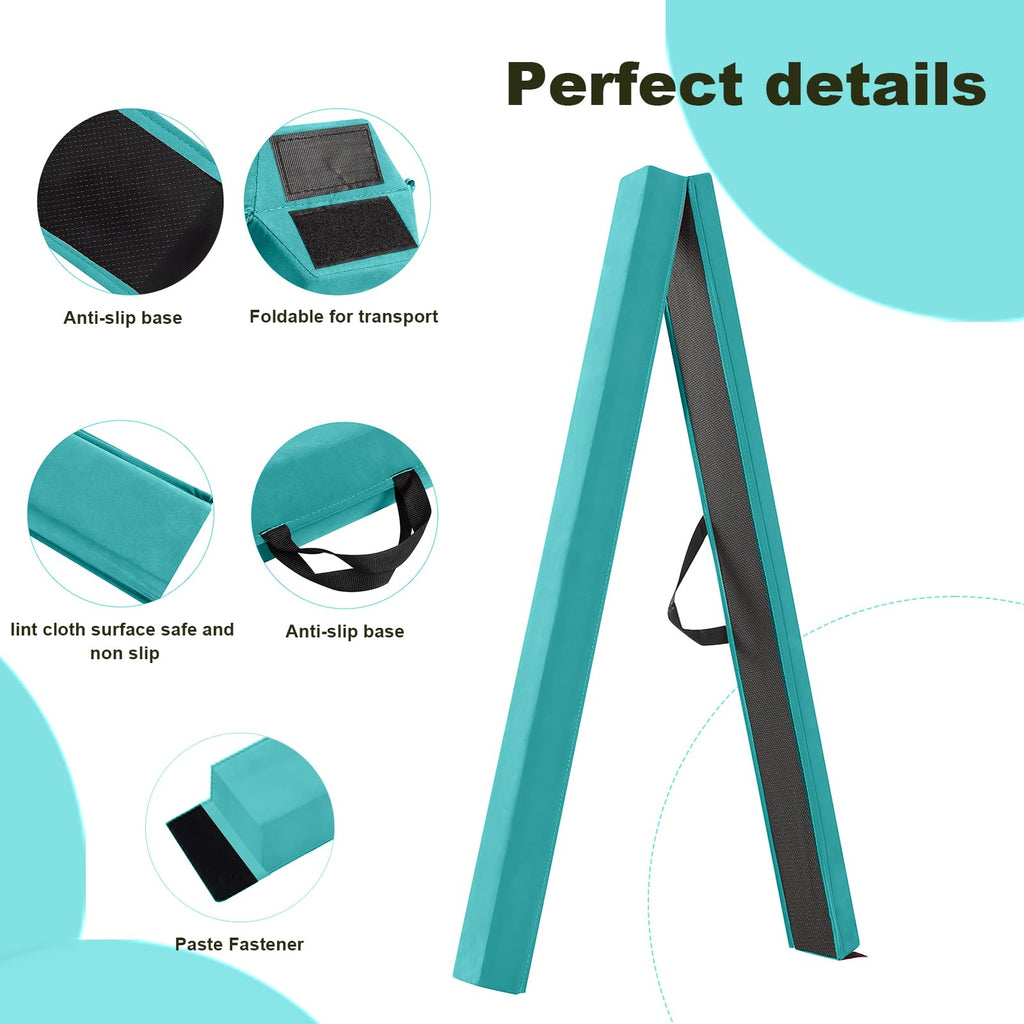 FBSPORT 270cm Folding Gymnastics Balance Beam - Flocked EVA Floor Beam