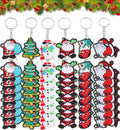 LATERN 120Pcs Christmas Keychains | 6 Cartoon Styles Rubber Keyrings