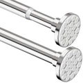 Shower Rail Curtain Pole No Drilling Extendable Curtain Rod for Bathroom,Bedroom,Wardrobe Silver 85-160CM Φ25mm