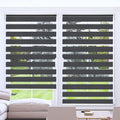 Kokorona Zebra Roller Blind - Dark Grey Light Filtering Shade - 60x230cm
