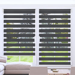 Kokorona Zebra Roller Blind - Dark Grey Light Filtering Shade - 60x230cm