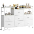 Lutown-Teen 7-Drawer Fabric Dresser with Charging Station and Wheels