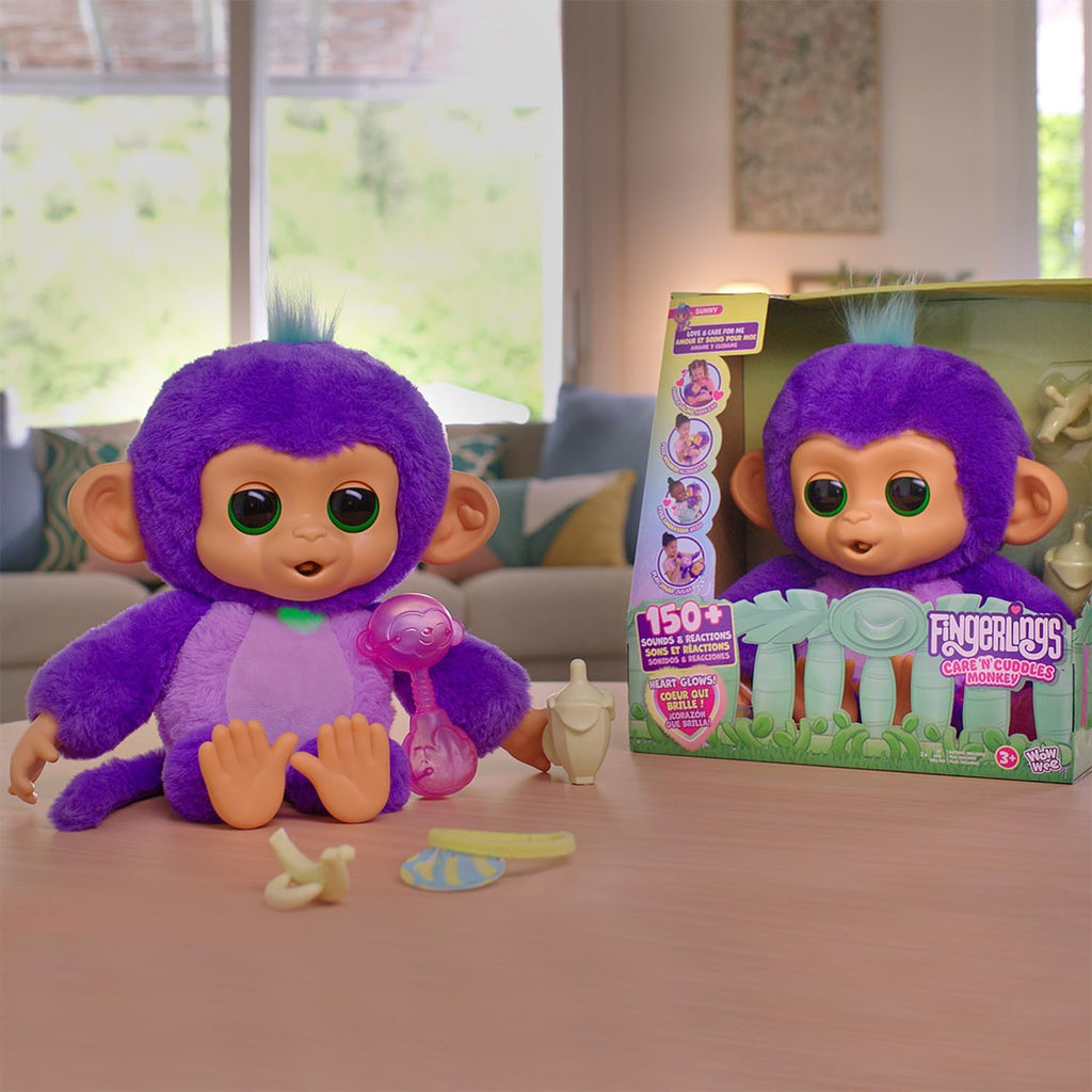 Fingerlings Care ‘n’ Cuddles Interactive Baby Monkey Toy by Snaps