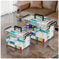 SINBINTA 2-Pack Clear Plastic Medicine Storage Organiser Black
