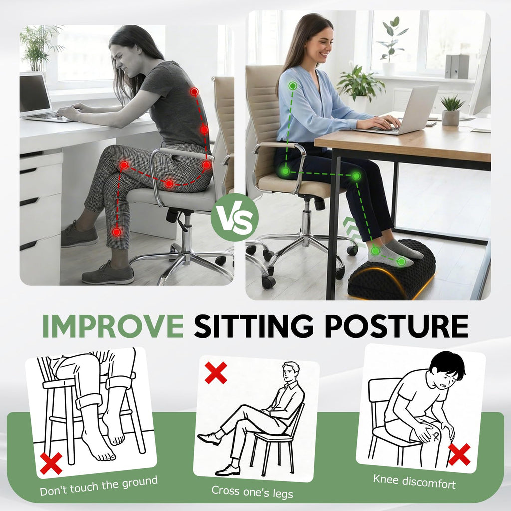 Foot Rest Under Desk - Desk Foot Rest with 2 Adjustable Heights - Ergonomic Footrest for Office Chair & Gaming Chair - image 2