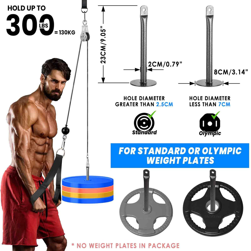 Lyndwin 3-in-1 Cable Pulley System Home Gym with Tricep Rope & Bar