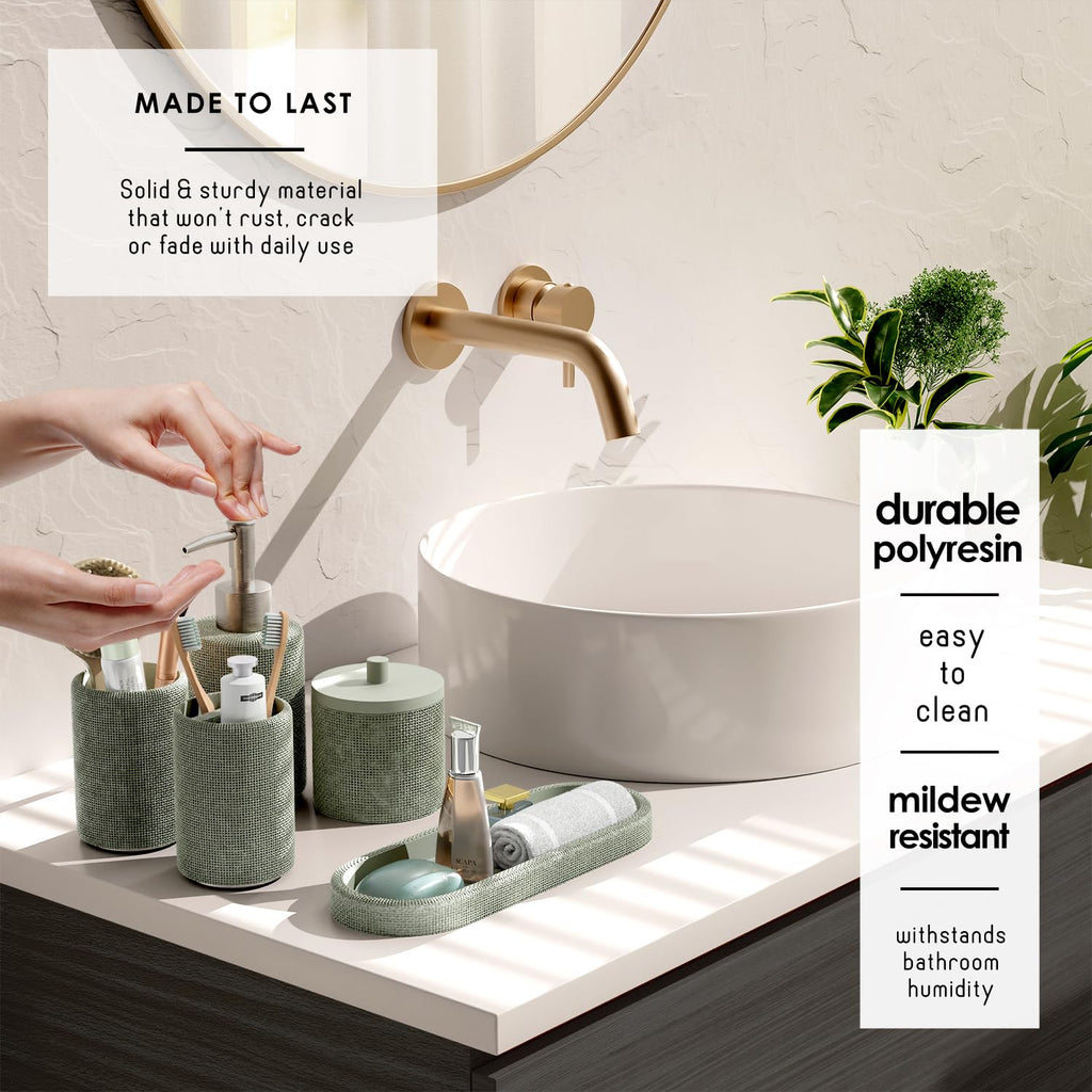 Clara Clark Sage Green Bathroom Set - Bathroom Sets with Shower Curtain and Rugs, 21PC Bathroom Accessory Set - image 3