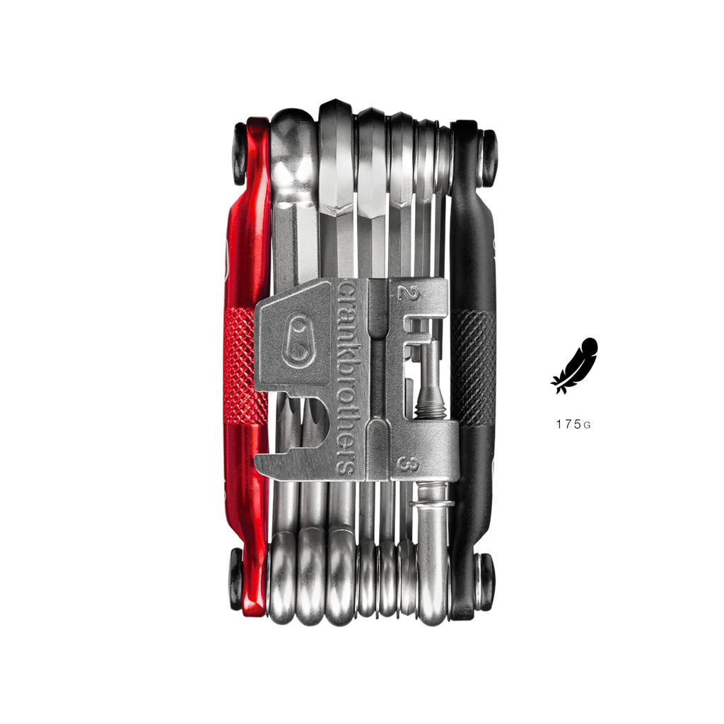 Crankbrothers Multi-19 Bicycle Multi-Tool – 19 Functions, Black/Red