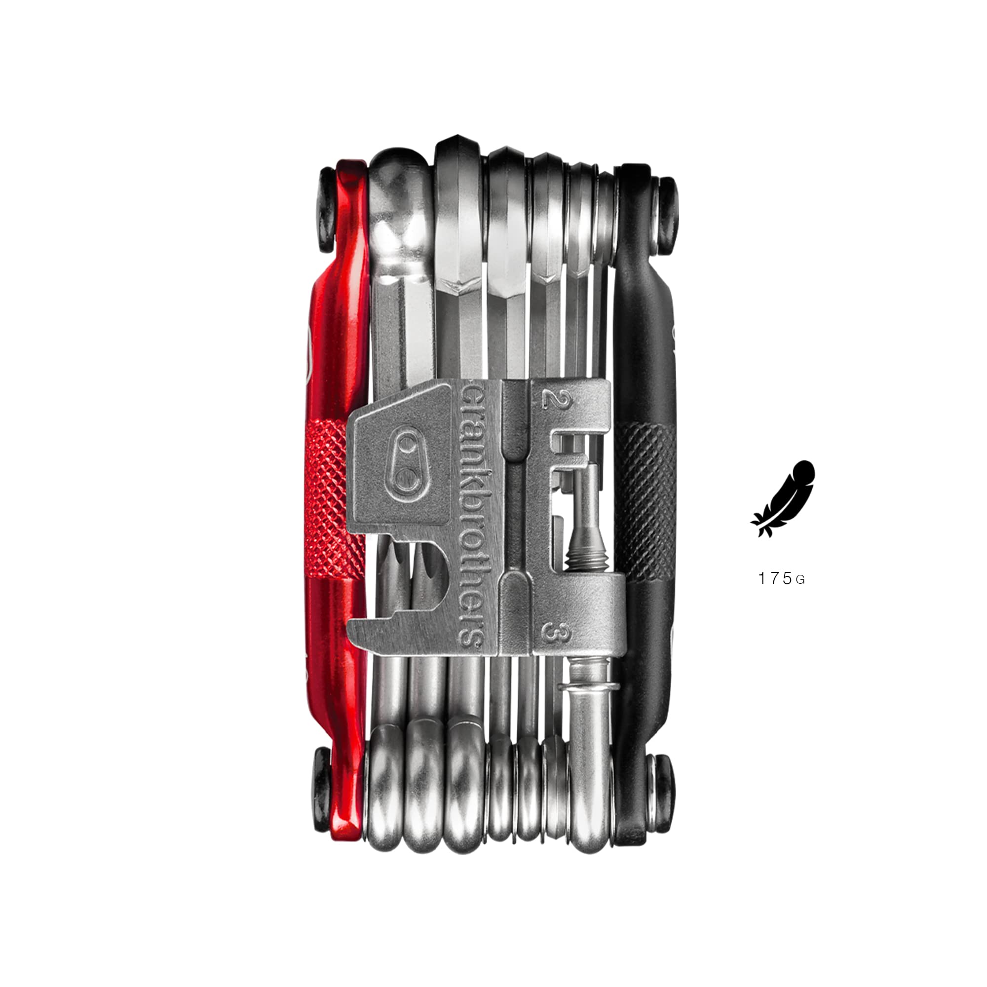 Crankbrothers Multi-19 Bicycle Multi-Tool – 19 Functions, Black/Red