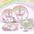 Unicorn Birthday Tableware Set - 96pc Pink Party Plates & Cups