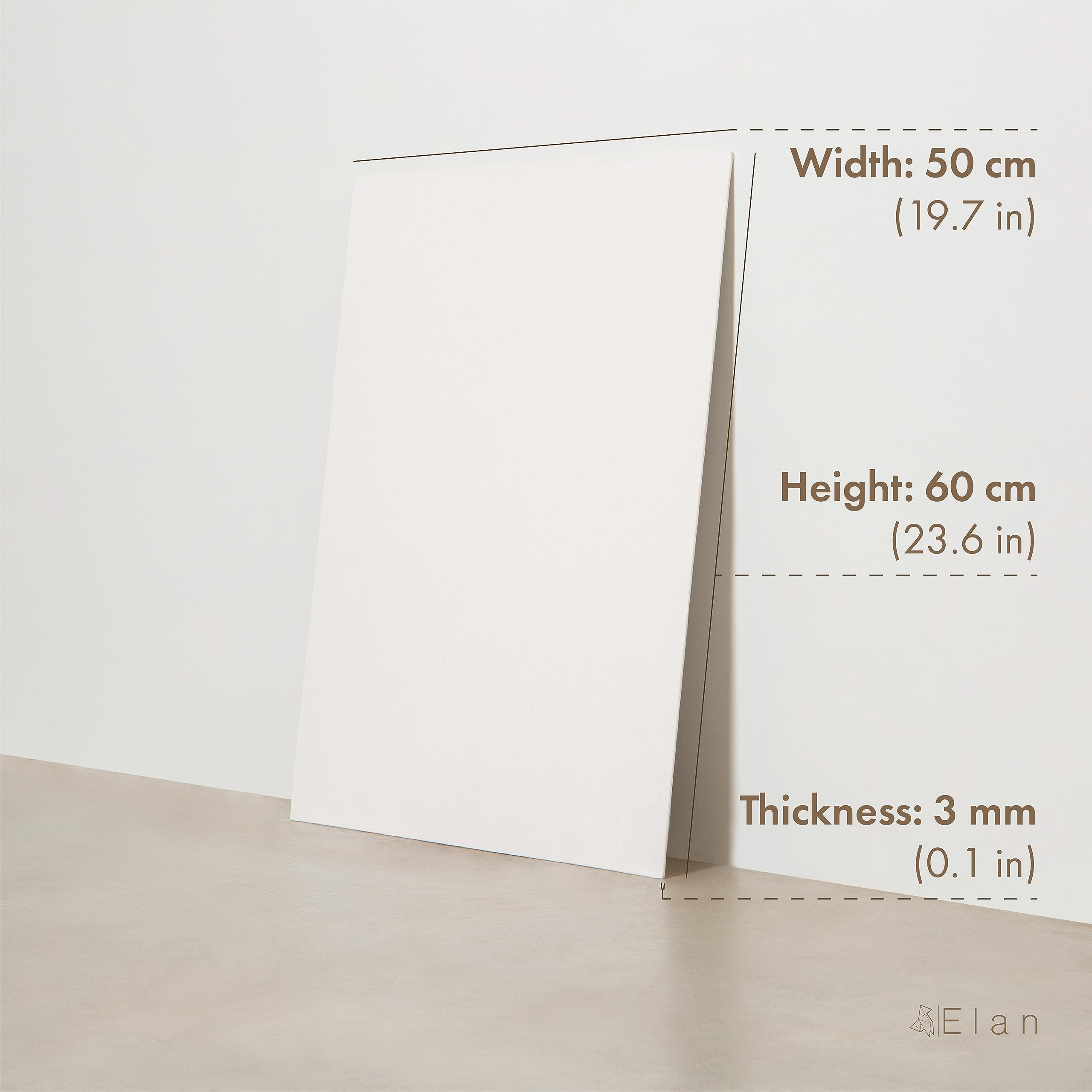Elan 100% Cotton Canvas Panels 50x60cm | 6-Pack Quadruple Primed Boards