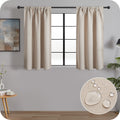 MRTREES Beige Waterproof Blackout Kitchen Curtains - 2 Panels, 30x24 Inch